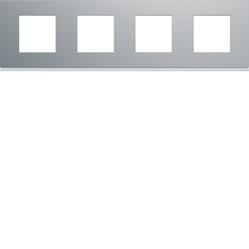 PLAQUE GALLERY PLASTIQUE PEINT 4 POSTES H71 HORIZONTALE TITANE WXP0114 HAGER