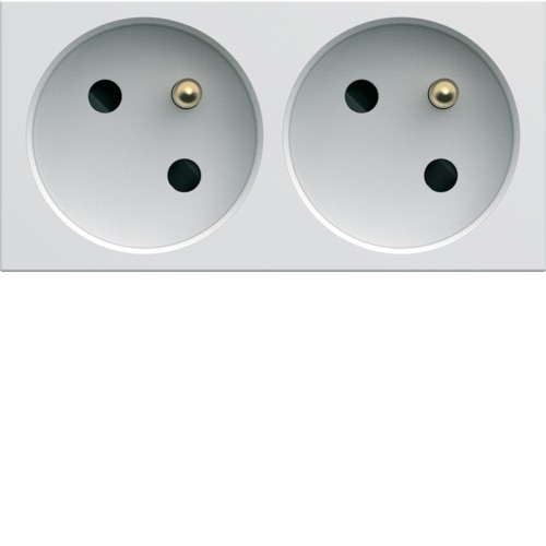 PRISE 2P+T 16A DOUBLE SPECIALE GOULOTTE GALLERY PURE WXF422B HAGER