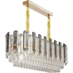 LUSTRE CRISTAL MODERNE SUSPENDU LUMIJNAIRE PLAFONNIER LED POUR SALLE A MANGE CHAMBRE ET SALON-GRIS FONCE 60 x 30 cm