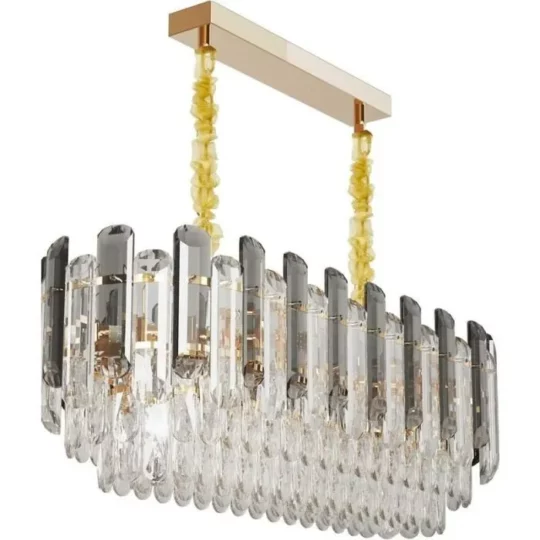 LUSTRE CRISTAL MODERNE SUSPENDU LUMIJNAIRE PLAFONNIER LED POUR SALLE A MANGE CHAMBRE ET SALON-GRIS FONCE 60 x 30 cm