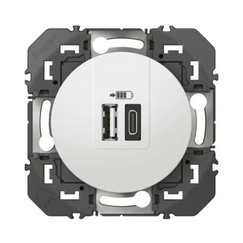 CHARGE 2USB A+C 3A 15 W BLANC DOOXIE 600349 LEGRAND