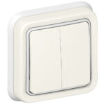 DOUBLE INTERRUPTEURS VA ET VIENT  ETANCHE PLEXO COMPLET IP55 ENCASTRE 10AX 250V - BLANC 069855 LEGRAND