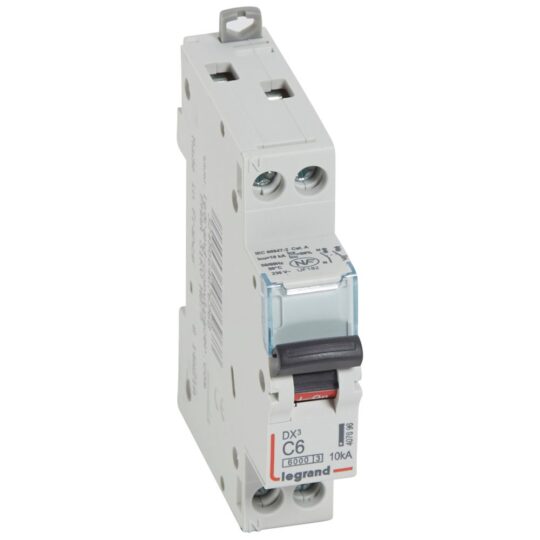 DISJONCTEUR DX³6000 10kA  U+N 230V~ - 6A - COURBE C 407696 LEGRAND