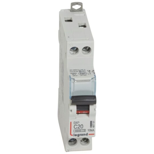 DISJONCTEUR DX³6000 10kA  U+N 230V~ - 20A - COURBE C 407701 LEGRAND