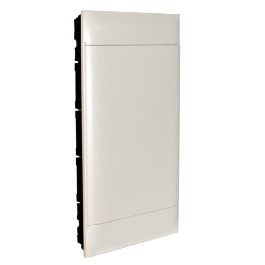 COFFRET ENCASTRE 4X12 MODULES-PORTE BLANCHE-BORNIER T+N 135144 L