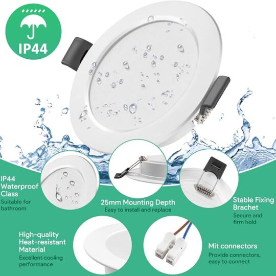 SPOT ENC LED ETANCHE CARRE 5W IP44 4000K KLED-RP04-5W BLANC 8768160 TEMPER