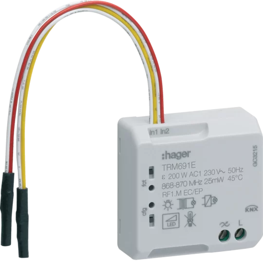 VARIATEUR 200W 2 FILS+2ENTREES KNX RADIO TRM691E HAGER