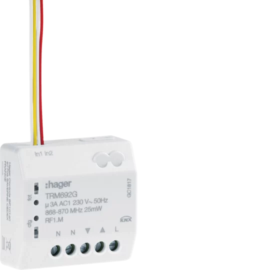 MODULE 1 SORTIE VOLET ROULANT +2 ENTREES KNX RADIO TRM692G HAGER