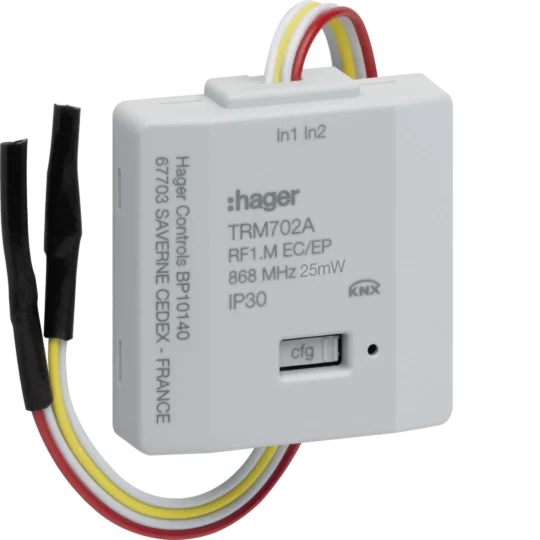 MODULE  2 ENTREES A ENCASTRER A PILE KNX RADIO TRM702A HAGER