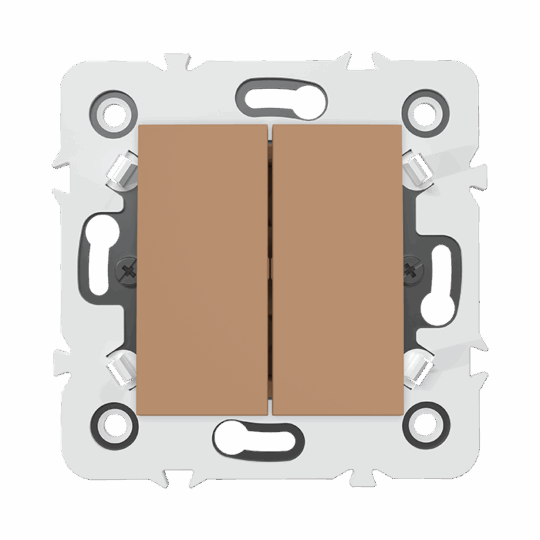 INTERRUPTEUR DOUBLE ALUMAGE VA ET VIENT MECANISME MARRON MILLENIUM MEC10913MR5 LAP