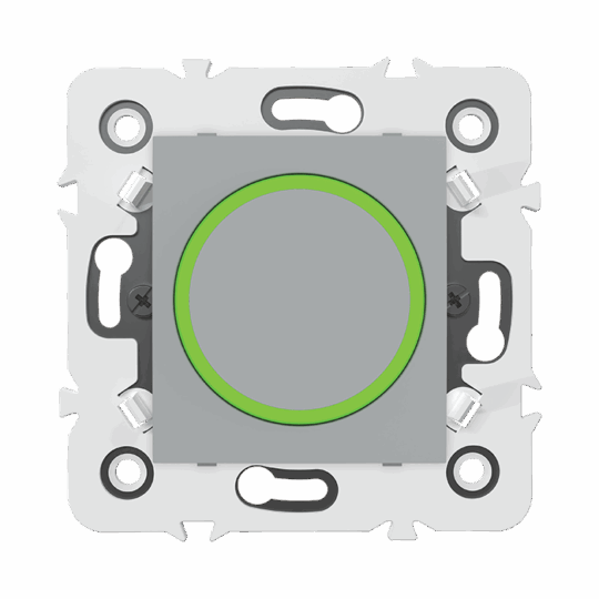 BOUTON POUSSOIRE LUMINEUX MECANISME ROND GRIS CLAIRE MILLENIUM MEC10915GRC7 LAP