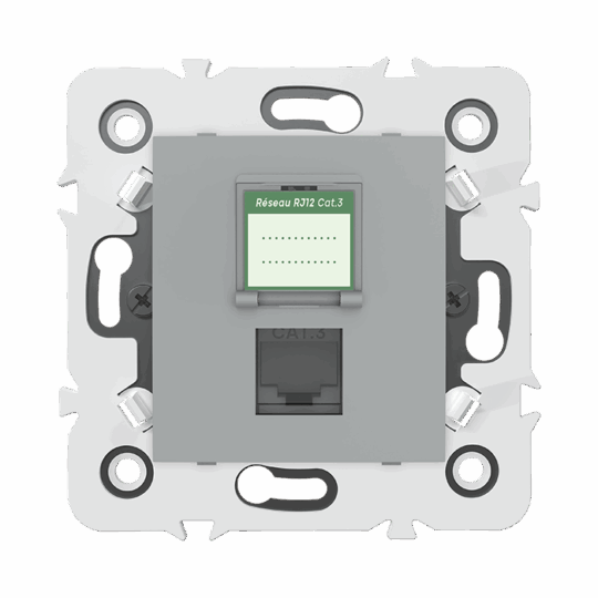 PRISE TELEPHONE RJ12 CAT3 MECANISME GRIS CLAIRE MILLENIUM MEC20922GRC7 MILLENIUM LAP