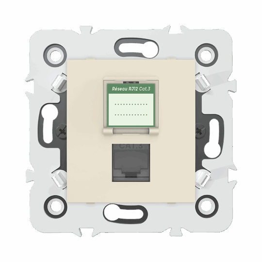 PRISE TELEPHONE RJ12 CAT3 AVEC OBTURATEUR MECANISME MARFIL  MILLENIUM MEC20922MRF2 LAP