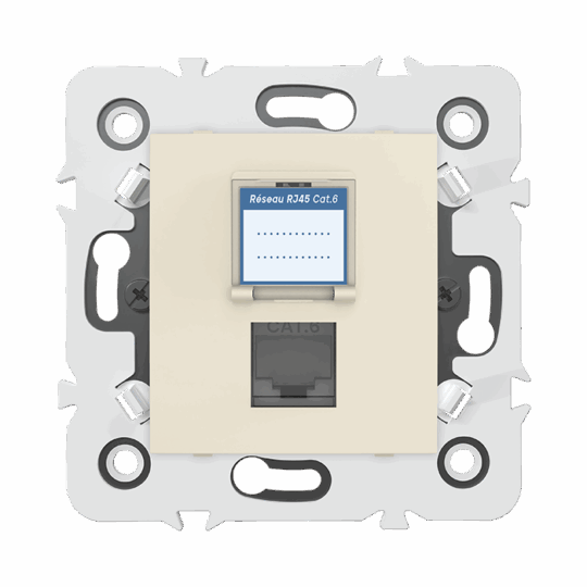 PRISE RJ45 CAT6 MECANISME SIMPLE AVEC OBTURATEUR MARFIL MILLENIUM MEC20934MRF2-40 LAP