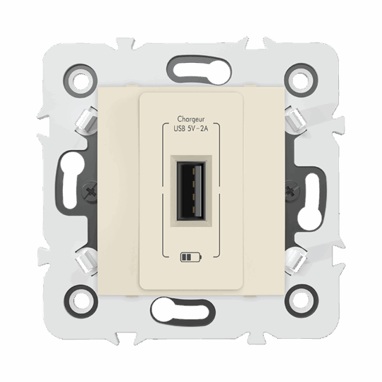 PRISE USB MECANISME SIMPLE MARFIL  MILLENIUM MEC20941MRF2/10 LAP