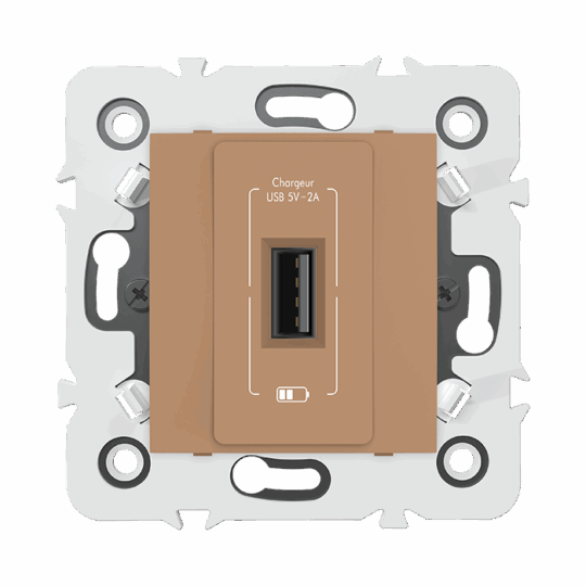 PRISE USB MECANISME SIMPLE  MARRON  MILLENIUM MEC20941MR5/10 LAP