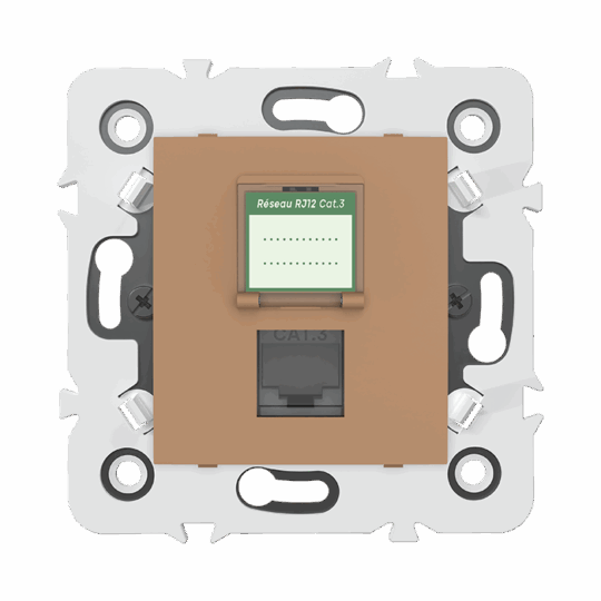 PRISE TELEPHONE RJ12 CAT3 MEC MARRON  MILLENIUM MEC20922MR5 LAP