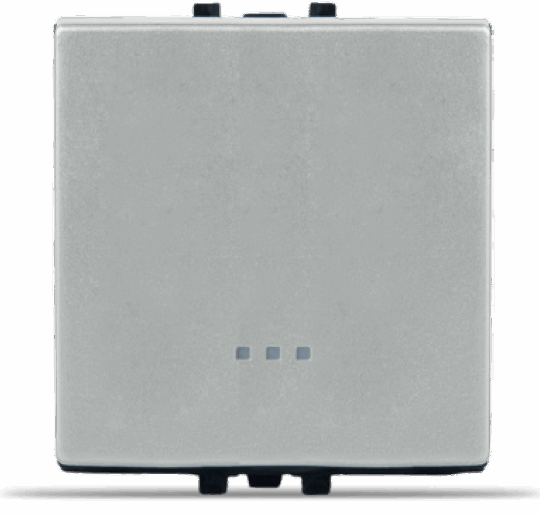 INTERRUPTEUR SIMPLE ALLUMAGE AVEC VOYANT TOUCHE LARGE SILVER 16A 250V ALPHA 7101LMS STIEL