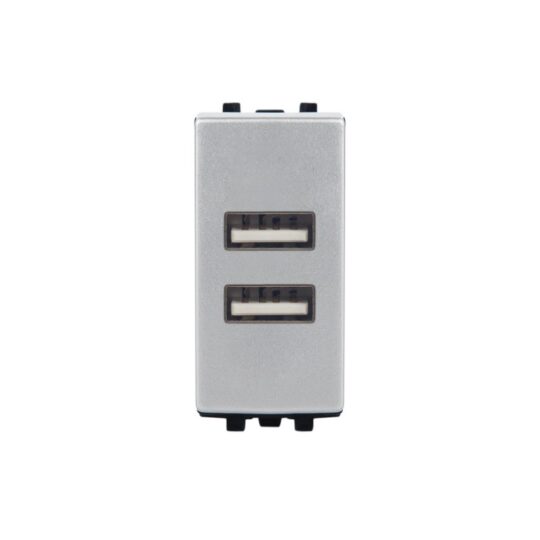 PRISE USB DOUBLE 2,1A NOIR UNI ALPHA 7096MNA STIEL