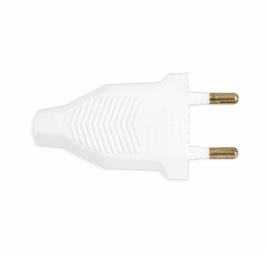 FICHE MALE 6A 250V BLANC 20241 STIEL