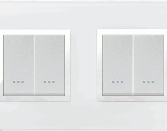 MULTICADRE 2POSTES VERRE BLANC 4M (2+2) ALPHA PRESTIGE 707/24VB STIEL