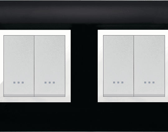 MULTICADRE 2POSTES HORIZONTAL NOIR UNI 4M (2+2) ALPHA ELEGANCE 704/4NOU STIEL