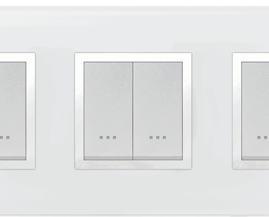 MULTICADRE 3POSTES VERRE BLANC 6M (2+2+2) ALPHA PRESTIGE 707/26VB STIEL