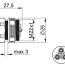CONNECTEUR ENCASTRABLE ETANCHE MALE 4P IP68 R: 0,5-2,5MM² S:1-2,5MM² WP4/EM TK1/25 TEKOX