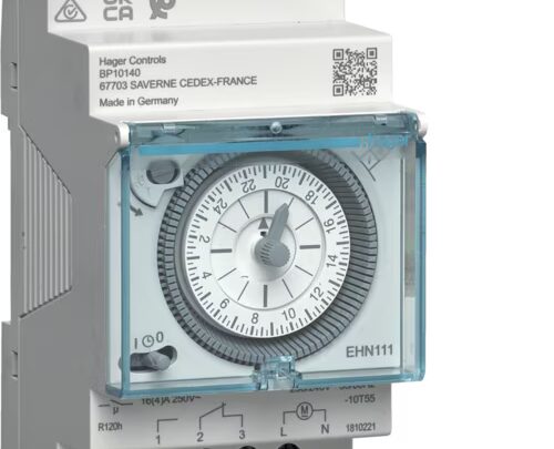 INTERRUPTEUR HORAIRE ELECTROMECANIQUE 1 VOIE SUR 24 HEURES AVEC RÉSERVE EHN111 HAGER