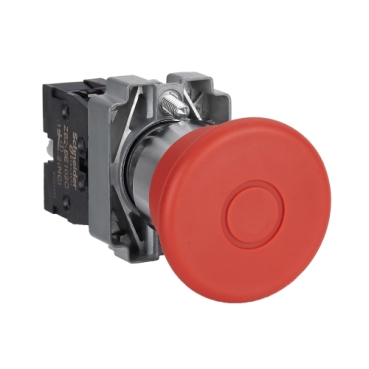 BOUTON POUSSOIR ARRET D'URGENCE ROUGE COMPLET EASY HARMONY XB2 METAL XB2BT42C SCHNEIDER