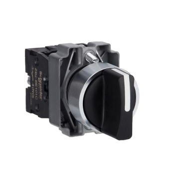 SELECTEUR COMPLET XB2 METAL NOIR 22MM 3 POSIT 2NO XB2BD33C SCHNEIDER
