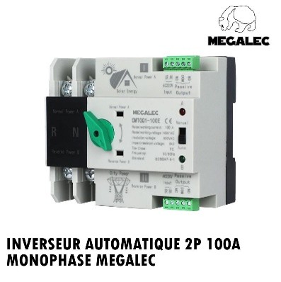 INVERSEUR AUTOMATIQUE 2P 100A MONOPHASE MEGALEC