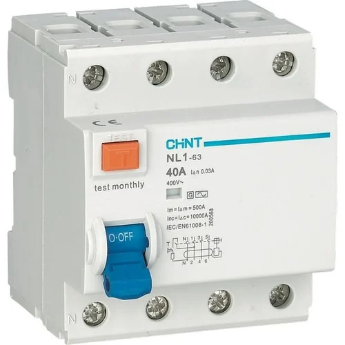 DISJONCTEUR DIFFERENTIEL 10KA 4P 80A 30mA SERIE 125 NXBLE-125 4P C80 30MA 820616 CHINT