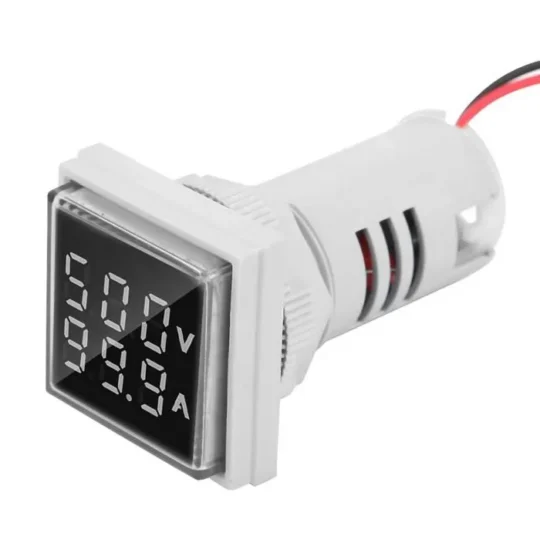 VOYANT LED CARRE 22MM BLANC AMPEREMETRE / VOLTMETRE / FREQUENCE ND3-22AVHZ/S RED 508986 CHINT
