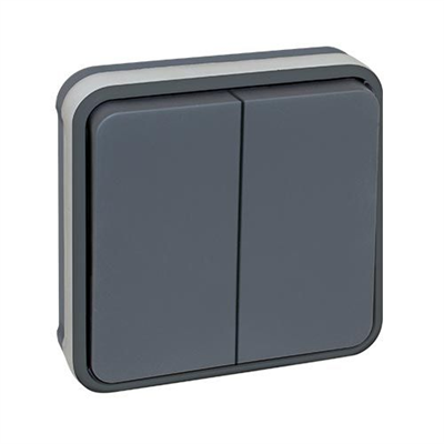 INTERRUPTEUR DVV ETANCHE ENCASTRE GRIS EUPRK22 MIDEA